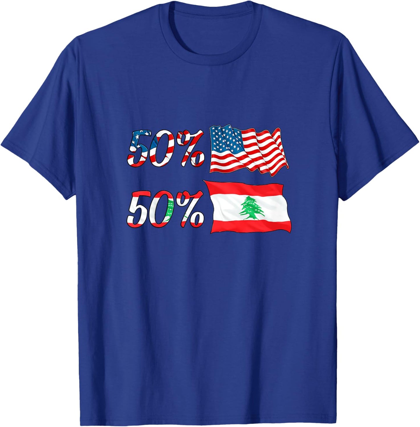 Half American Half Lebanese Baby Lebanon Boy Girl Gift T-Shirt - T-Shirt | Royal