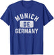 Munich Germany Gym Style Distressed White Print T-Shirt - T-Shirt | Royal