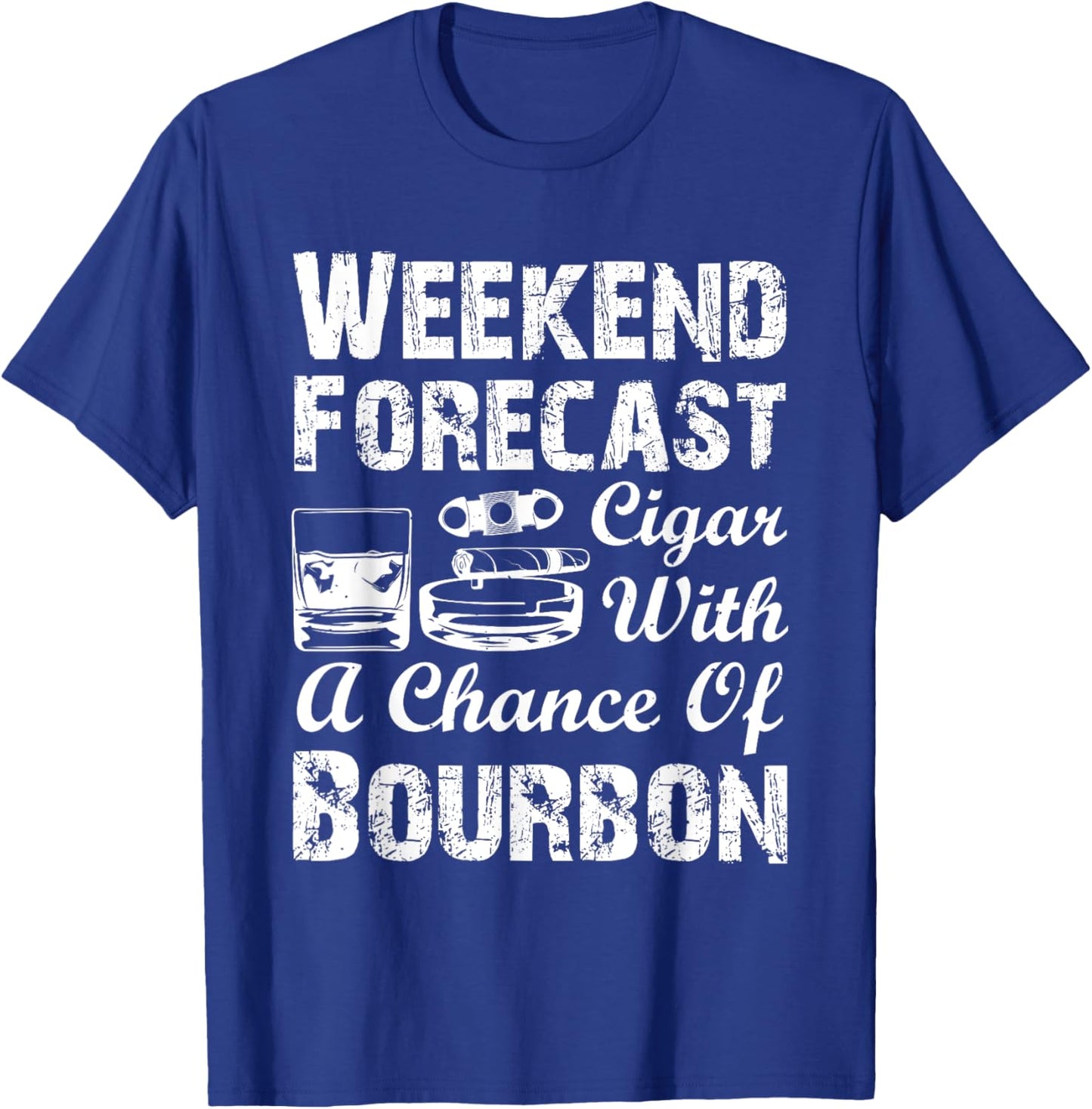 Bourbon and Cigar Smoker T-Shirt - T-Shirt | Royal