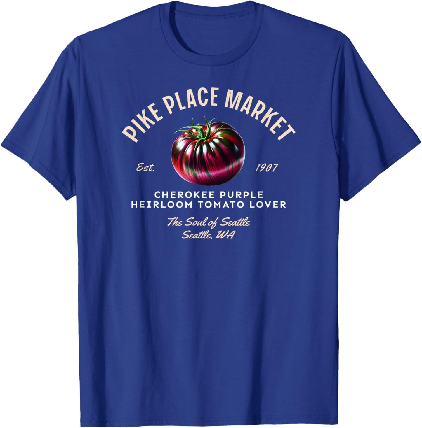 Cherokee Purple Tomato – Pike Place Market Heirloom T-Shirt - T-Shirt | Royal