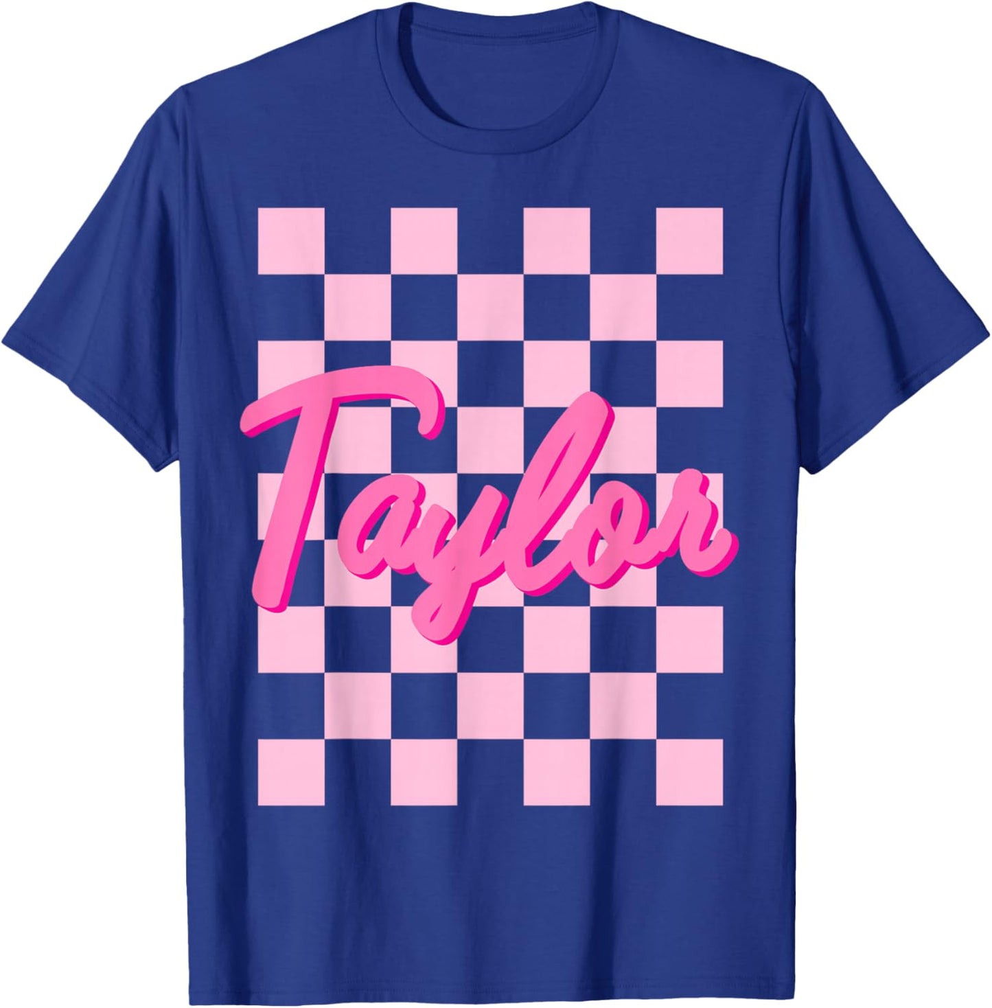 Girl Retro Taylor First Name Personalized Groovy Birthday T-Shirt - T-Shirt | Royal