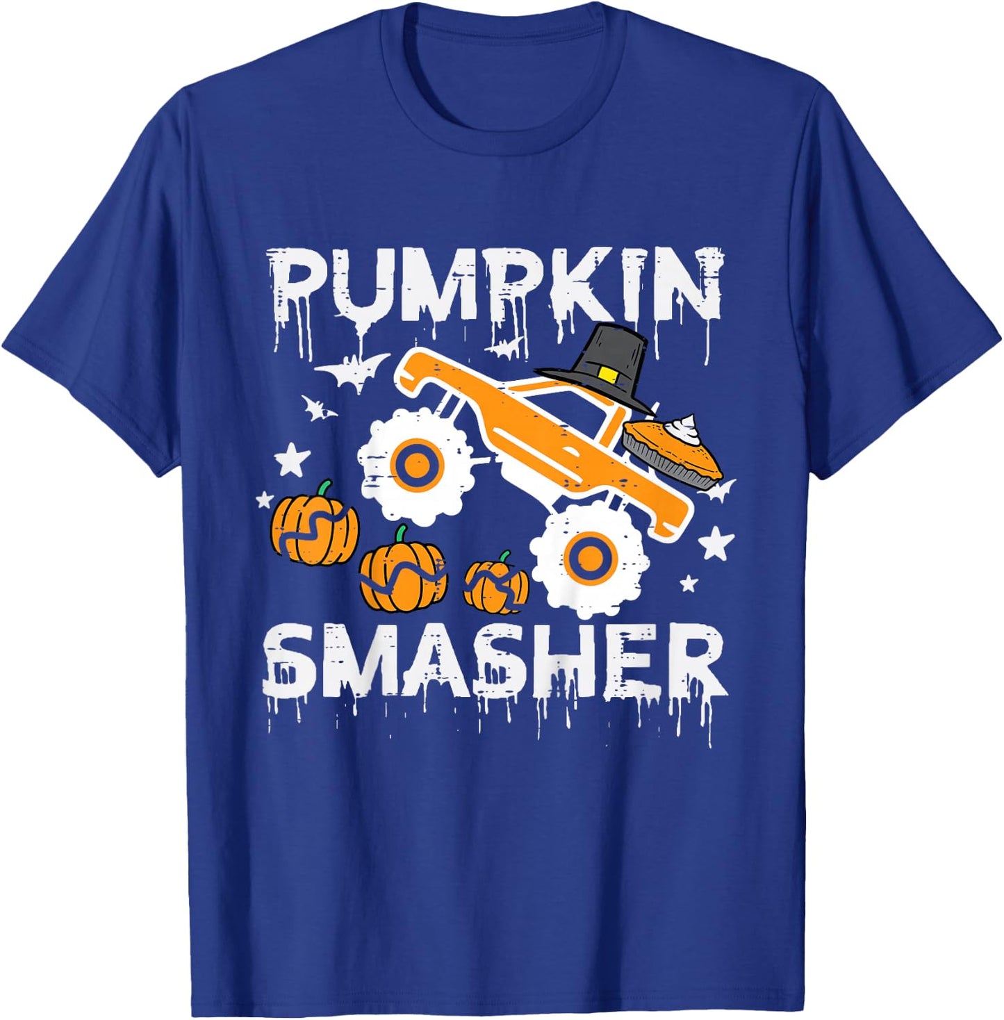 Thanksgiving Monster Truck Pumpkin Smasher Toddler Boys Kids T-Shirt - T-Shirt | Royal