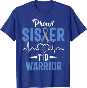 T1D Proud Sister Diabetes Awareness Type 1 Insulin Pancreas T-Shirt - T-Shirt | Royal