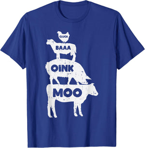 Cluck Baaa Oink Moo Country Farm Animal Farming Farmer Gift T-Shirt - T-Shirt | Royal