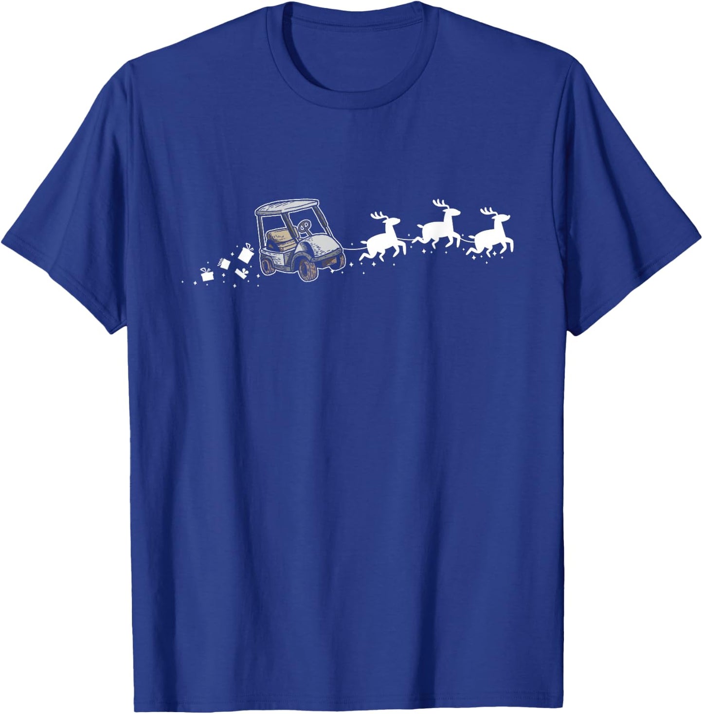 Golf Cart Santa Christmas Sleigh - Funny Golf Cart Xmas T-Shirt - T-Shirt | Royal
