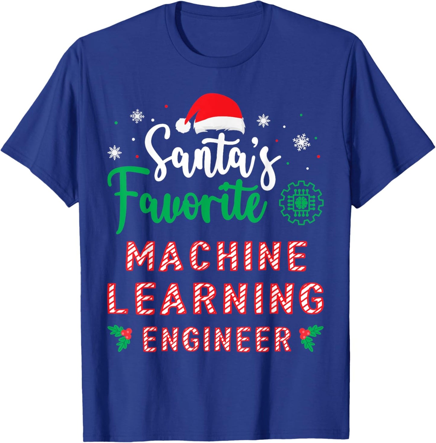Christmas Artificial Intelligence Machine Learning Engineer T-Shirt - T-Shirt | Royal