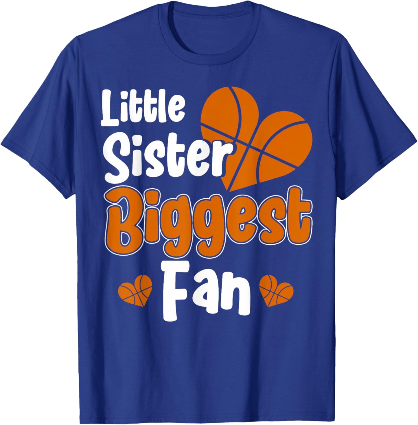 Cute Little Sister Basketball I'm His Biggest Fan Basketball T-Shirt - T-Shirt | Royal