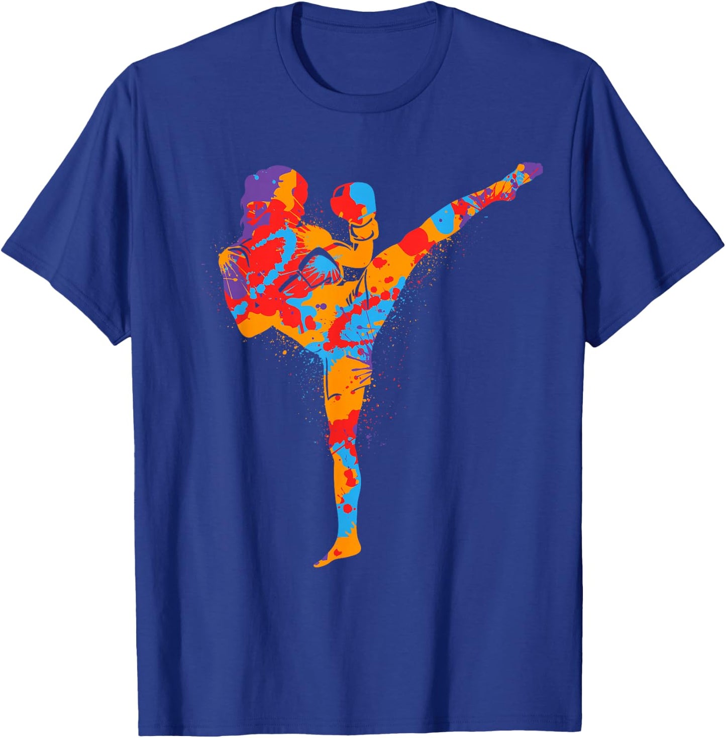 Muay Thai Martial Arts Colorful Kickboxer Girls Kickboxing T-Shirt - T-Shirt | Royal