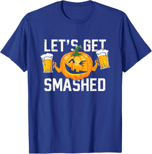Lets Get Smashed Funny Pumpkin Beer Halloween Costume T-Shirt - T-Shirt | Royal