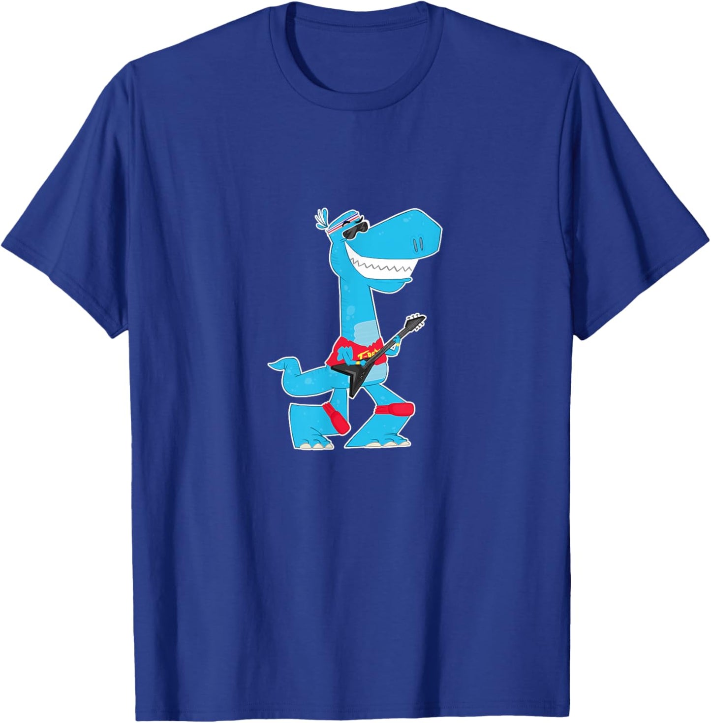 T-Rex Tyrannosaurus Rex with guitar T-Shirt - T-Shirt | Royal