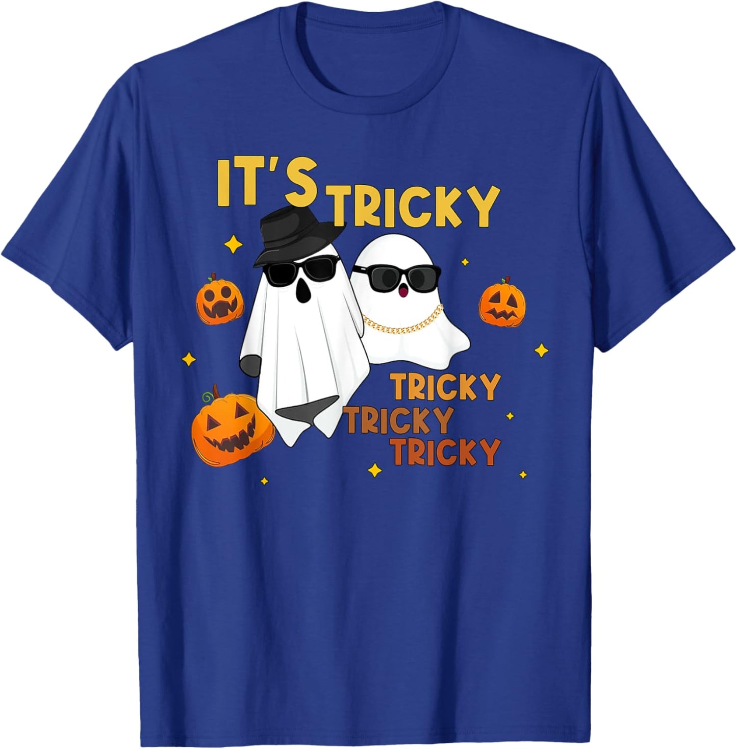It's Tricky Tricky Tricky Funny Ghost Boo Halloween T-Shirt - T-Shirt | Royal
