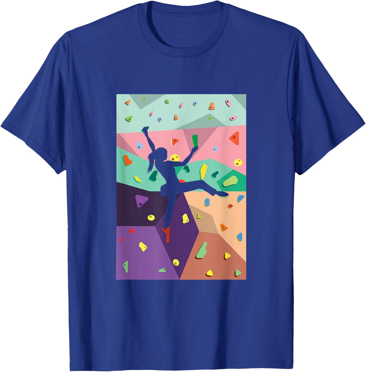 Cute Colorful Rock Climbing Bouldering Wall Climber T-Shirt - T-Shirt | Royal