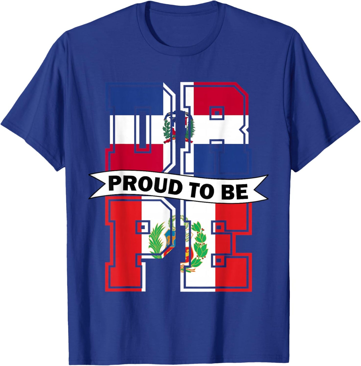 Proud to be Half Dominicana half Peruvian Dominican and Peru T-Shirt - T-Shirt | Royal