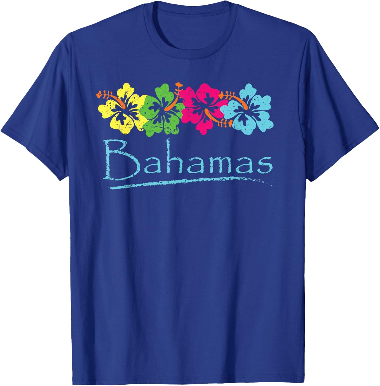 Bahamas Exotic Tropical Beach and Vacation Vintage Print Small T-Shirt - T-Shirt | Royal