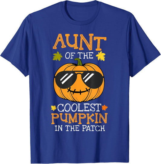 Aunt Of The Coolest Pumpkin In The Patch Halloween T-Shirt - T-Shirt | Royal