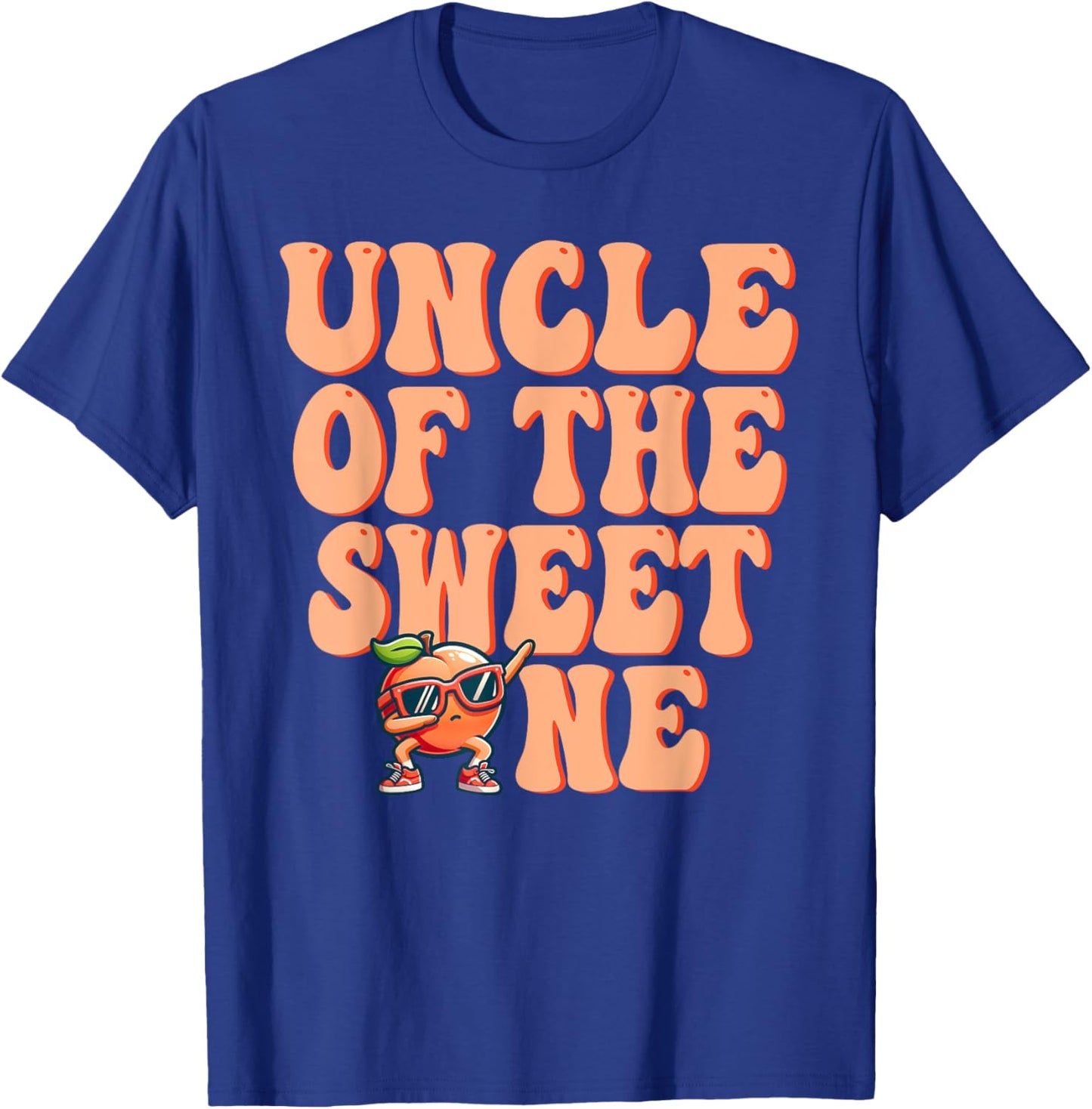 Uncle of The Sweet One Peach 1st Birthday on Peach T-Shirt - T-Shirt | Royal