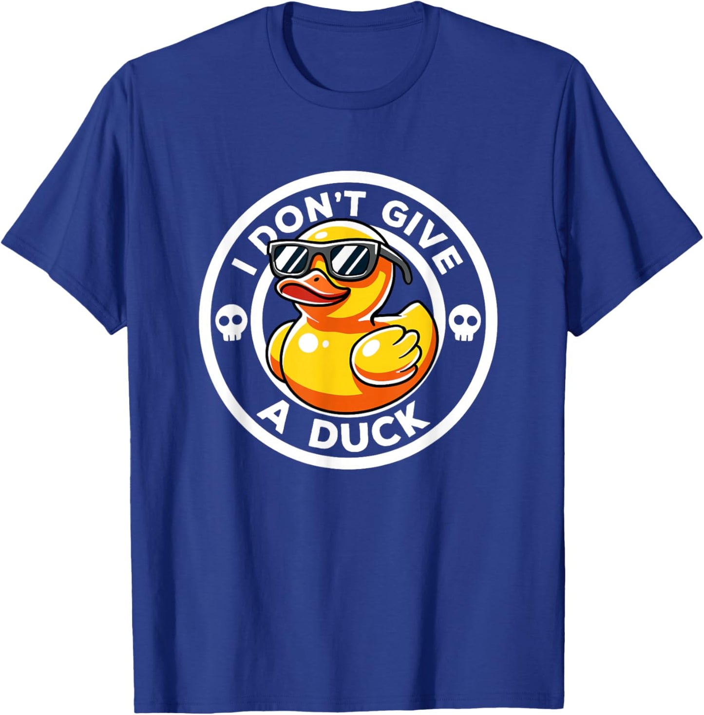 I Don't Give A Duck Irony And Sarcasm Yellow Duck -Adults , Black, Small, Short Sleeve, Humorous-Duck-Themed, Christmas, Winter T-Shirt - T-Shirt | Royal