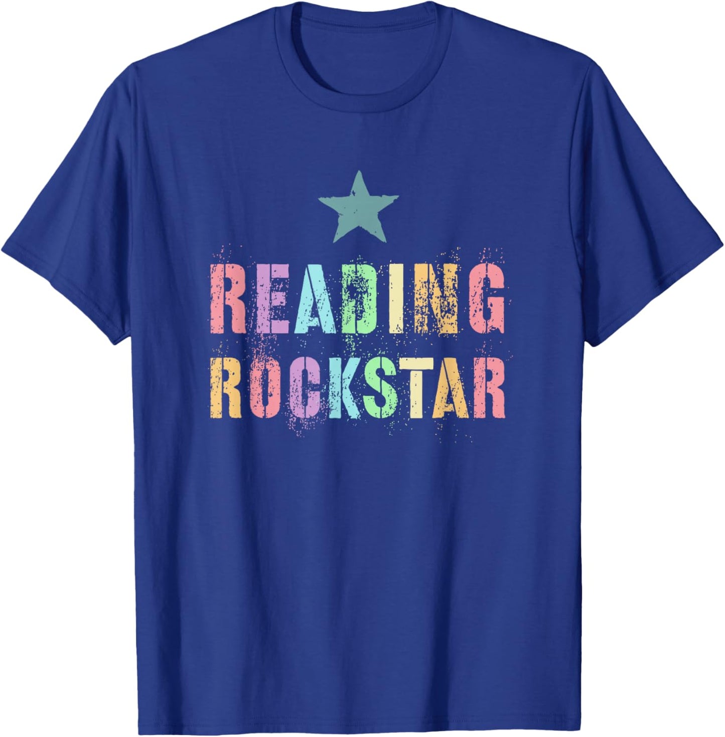 Cute READING ROCKSTAR Kinder Teacher Preschool Club T-Shirt - T-Shirt | Royal