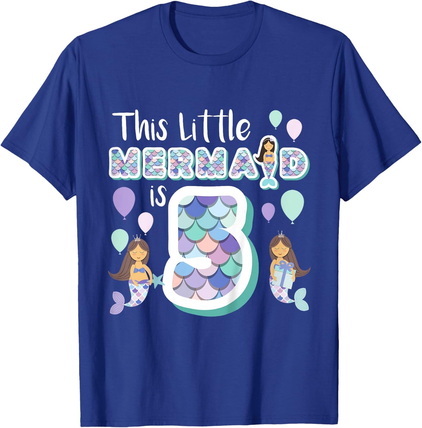 5 Year Old Mermaid Birthday Party Theme Girl 5th Girls Gift T-Shirt - T-Shirt | Royal