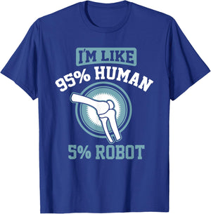 Funny Titanium Knee Replacement Bionic Surgery Get Well Gift T-Shirt - T-Shirt | Royal