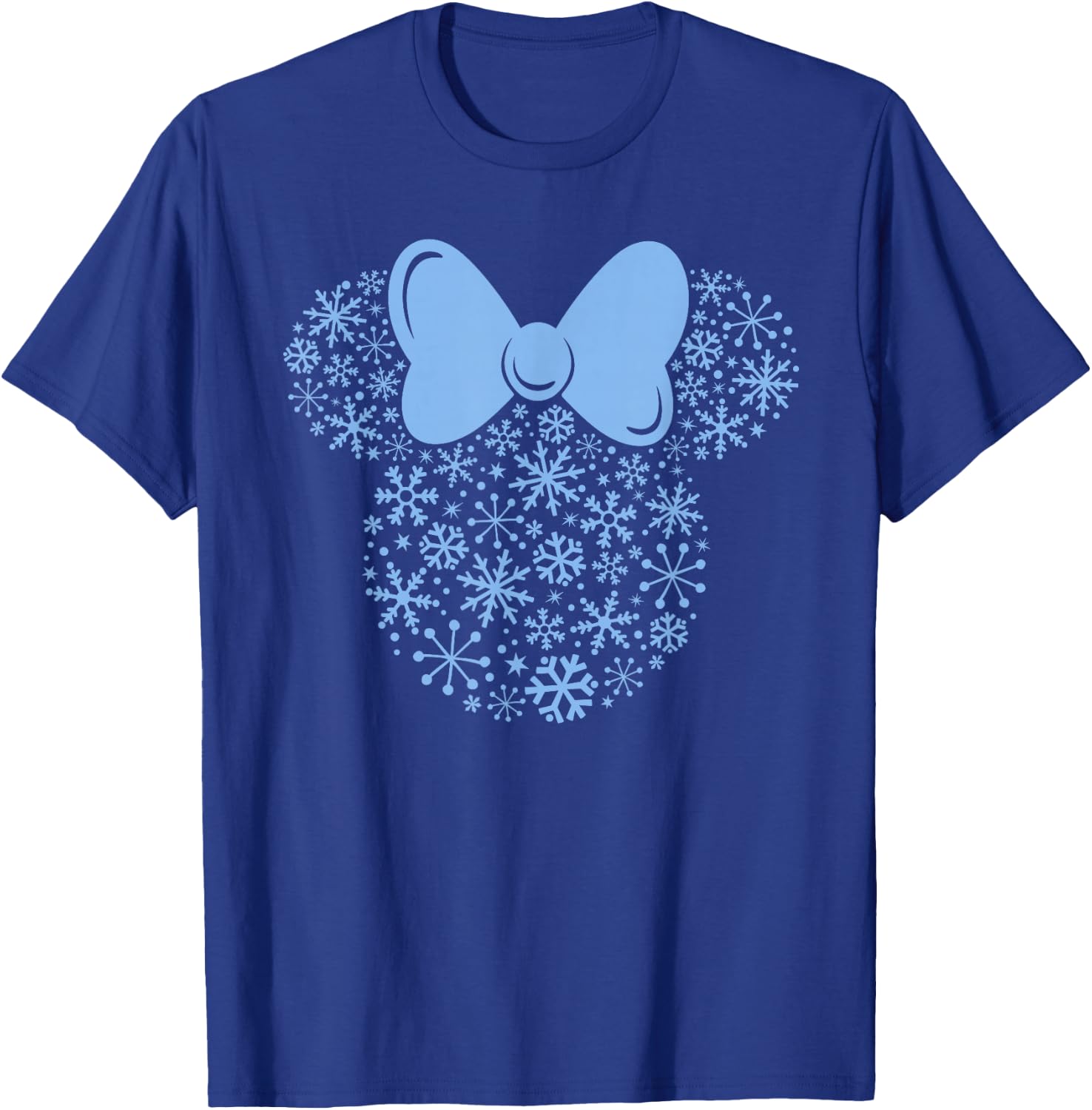 Disney Minnie Mouse Blue Snowflakes Icon Holiday T-Shirt - T-Shirt | Royal