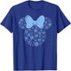 Disney Minnie Mouse Blue Snowflakes Icon Holiday T-Shirt - T-Shirt | Royal