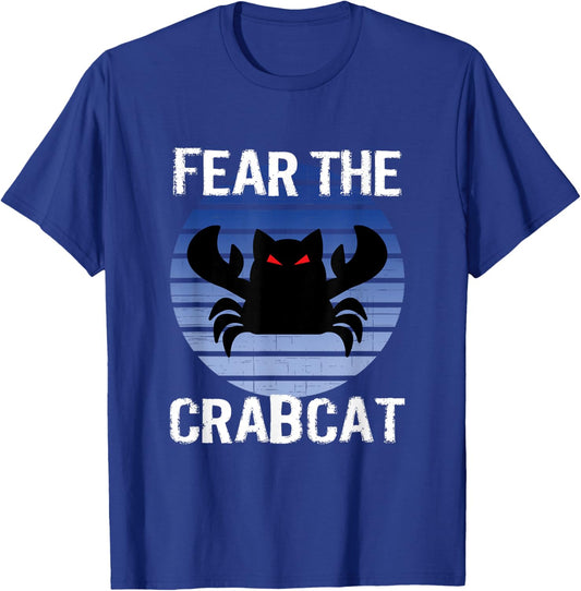 Fear The Crabcat - Funny Crab cat Cryptid Cryptozoology T-Shirt - T-Shirt | Royal