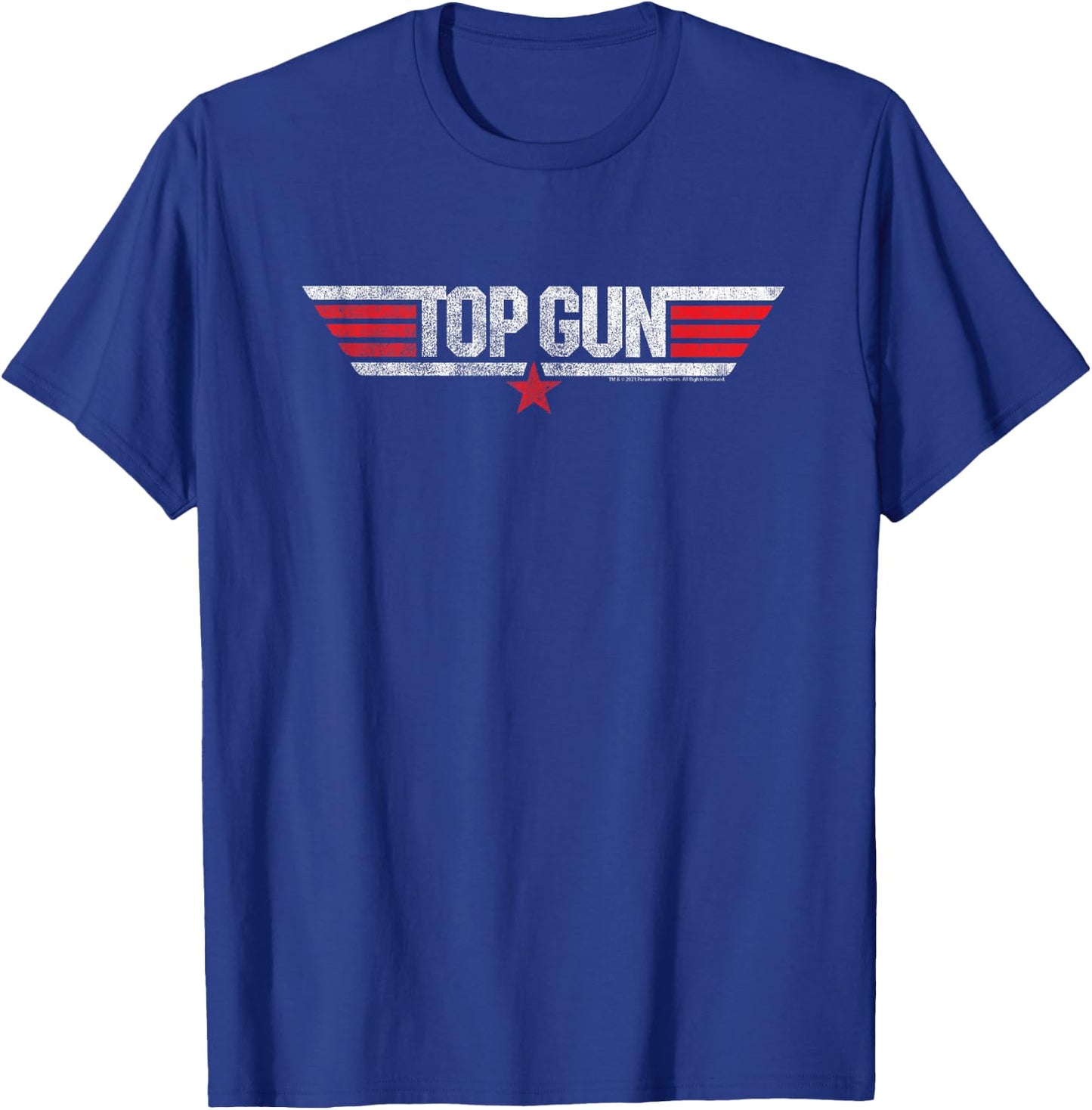 Top Gun Front and Back Logo with Goose Movie T-Shirt - T-Shirt | Royal