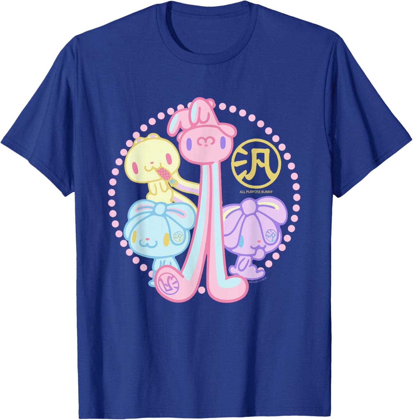 All Purpose Bunny Hanyo Usagi Pink Blue Purple & Yellow T-Shirt - T-Shirt | Royal