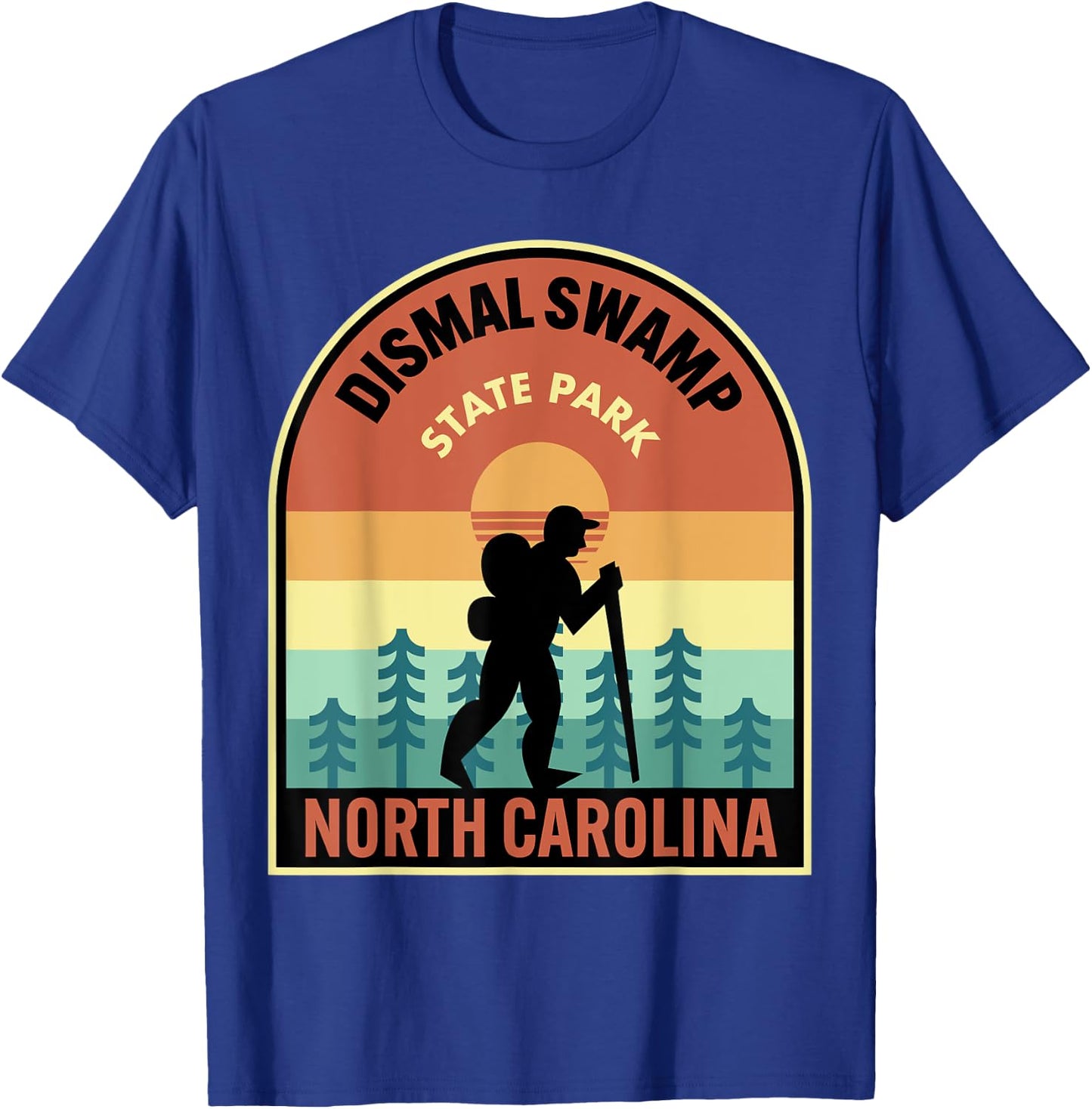 Dismal Swamp State Park North Carolina Retro Hiking T-Shirt - T-Shirt | Royal