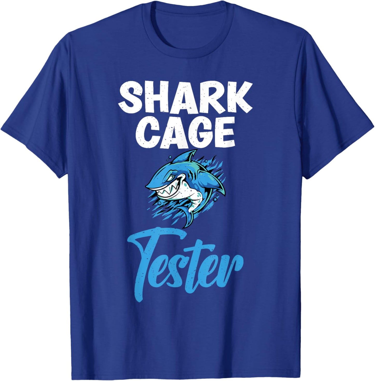 Shark Cage Tester funny Amputee T-Shirt - T-Shirt | Royal