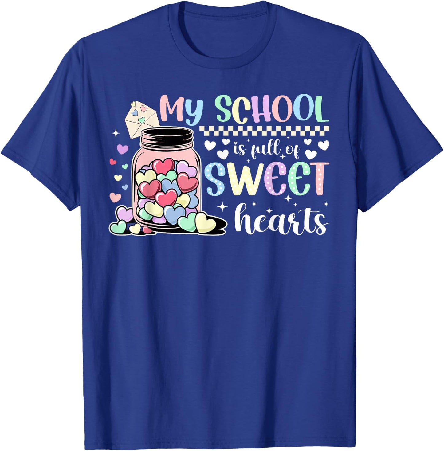 My School Valentine School Secretary Valentines Day T-Shirt - T-Shirt | Royal