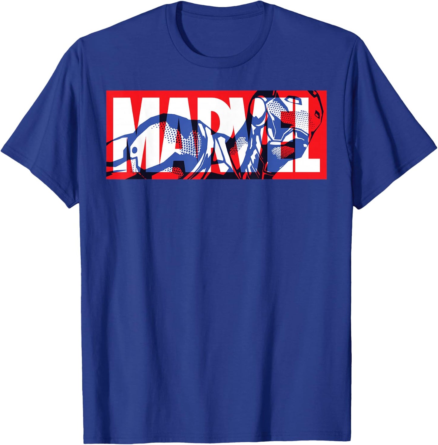 Marvel Classic Logo Iron Man Fill T-Shirt - T-Shirt | Royal