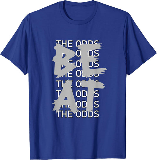 Grey Beat The Odds Monochrome Color Graphic T-Shirt - T-Shirt | Royal