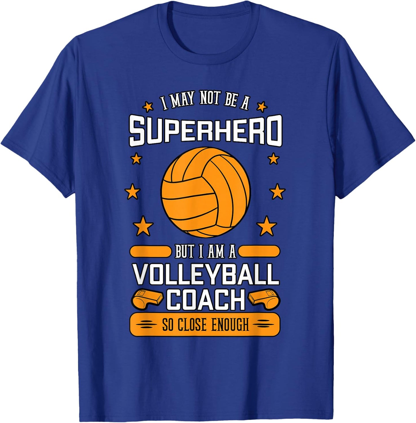 Volleyball Coach Team Superhero Sports Game Athlete Gift T-Shirt - T-Shirt | Royal