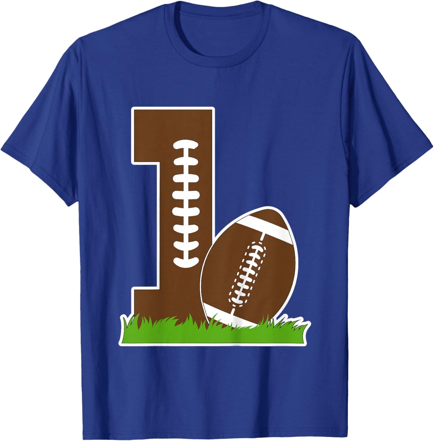 Kids 1st Birthday Party Football Boy One Year Old Football Player T-Shirt - T-Shirt | Royal