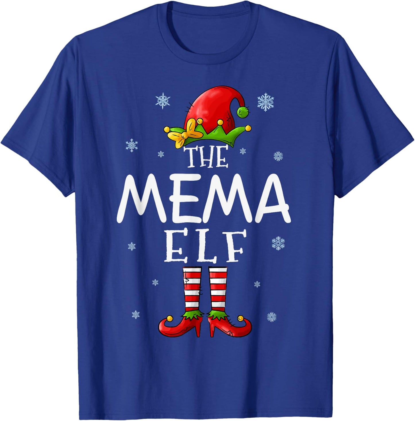 The Mema Elf Funny Grandma Xmas Groupe Matching Christmas T-Shirt - T-Shirt | Royal