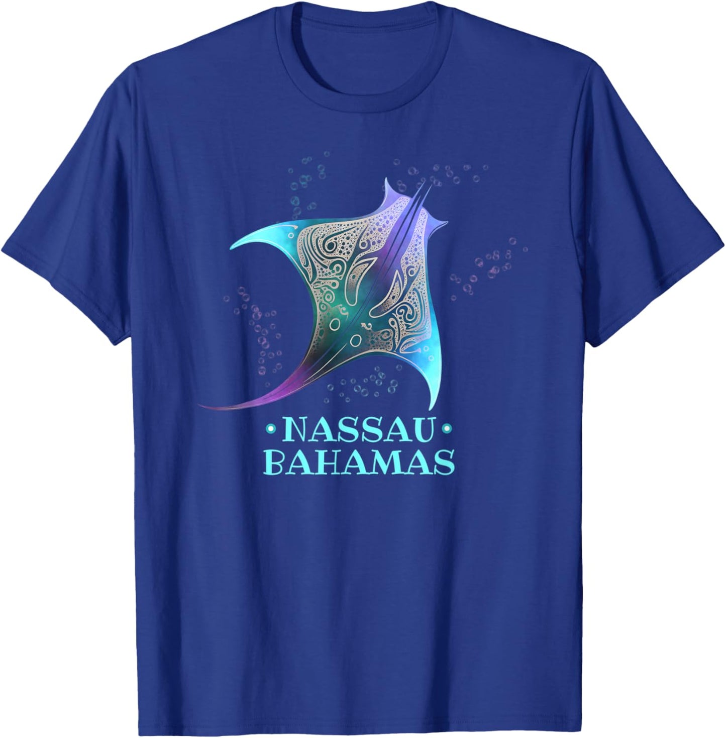 Stingray Manta Ray Scuba Diving - Nassau, Bahamas T-Shirt - T-Shirt | Royal