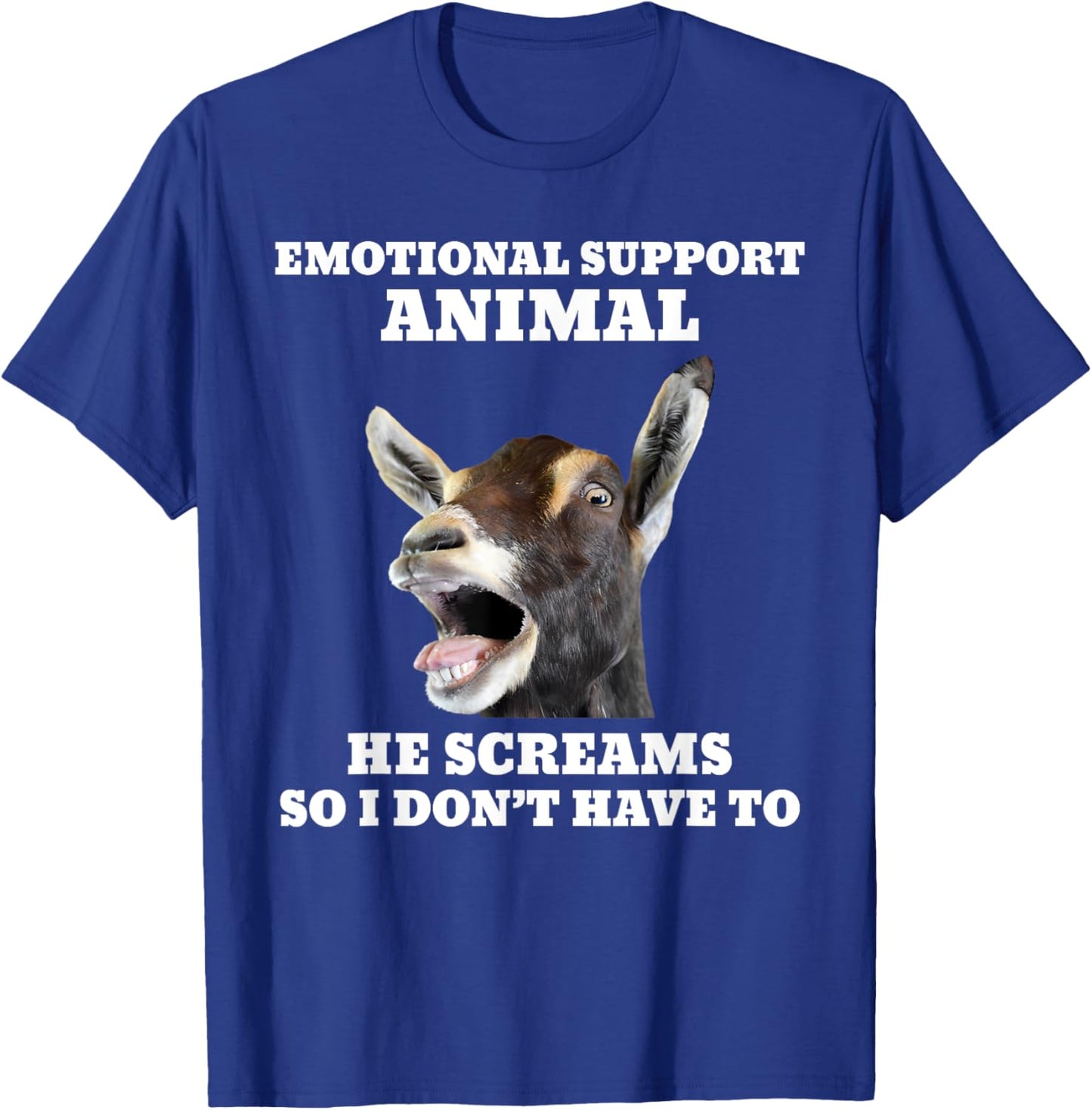 Screaming Goat Emotional Support Animal T-Shirt - T-Shirt | Royal