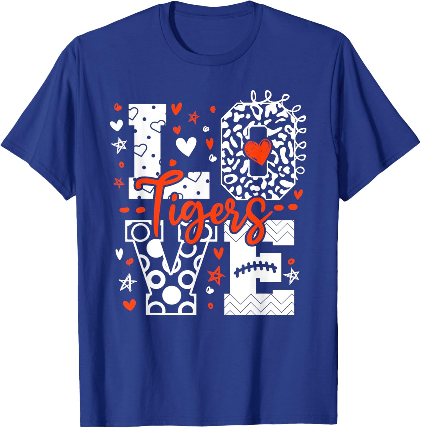 Vintage Love Tigers School Sports Name Women Kids T-Shirt - T-Shirt | Royal