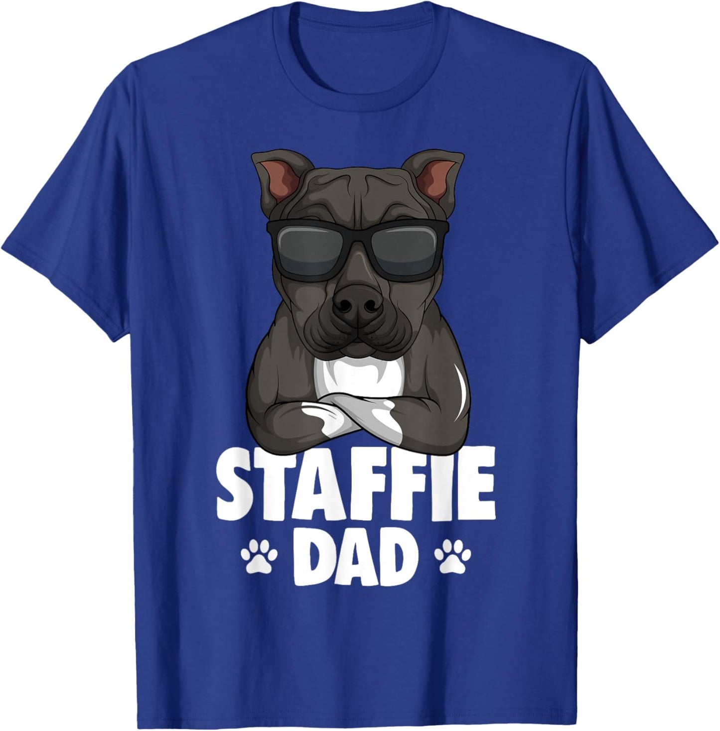 Staffordshire Bullterrier Staffie Dad Hunde T-Shirt - T-Shirt | Royal