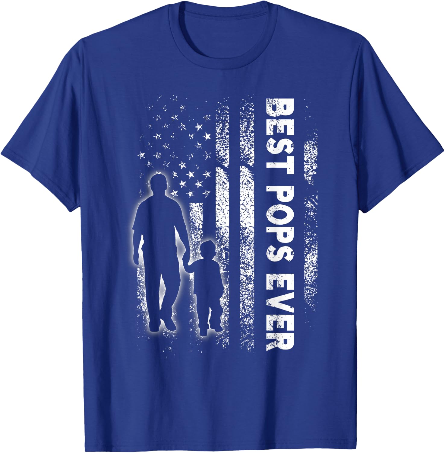 Best Pops Ever USA Flag Father's Day Grandpa Gift T-Shirt - T-Shirt | Royal