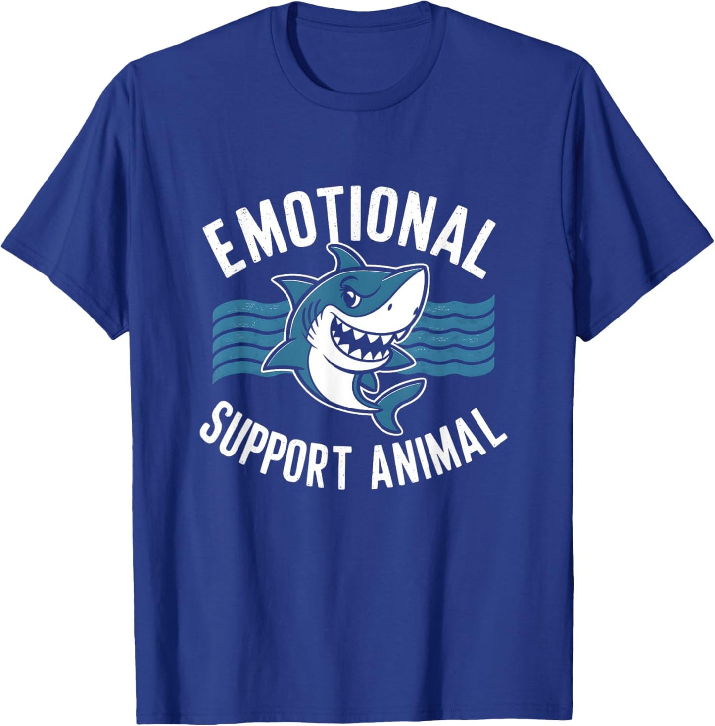 Emotional-Support Animal Funny Scary Shark Pun Humor Shark T-Shirt - T-Shirt | Royal