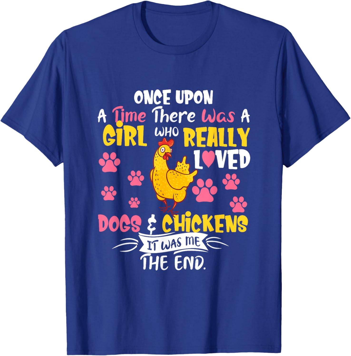 Funny Chicken Dog Lover Girls Farmer T-Shirt - T-Shirt | Royal