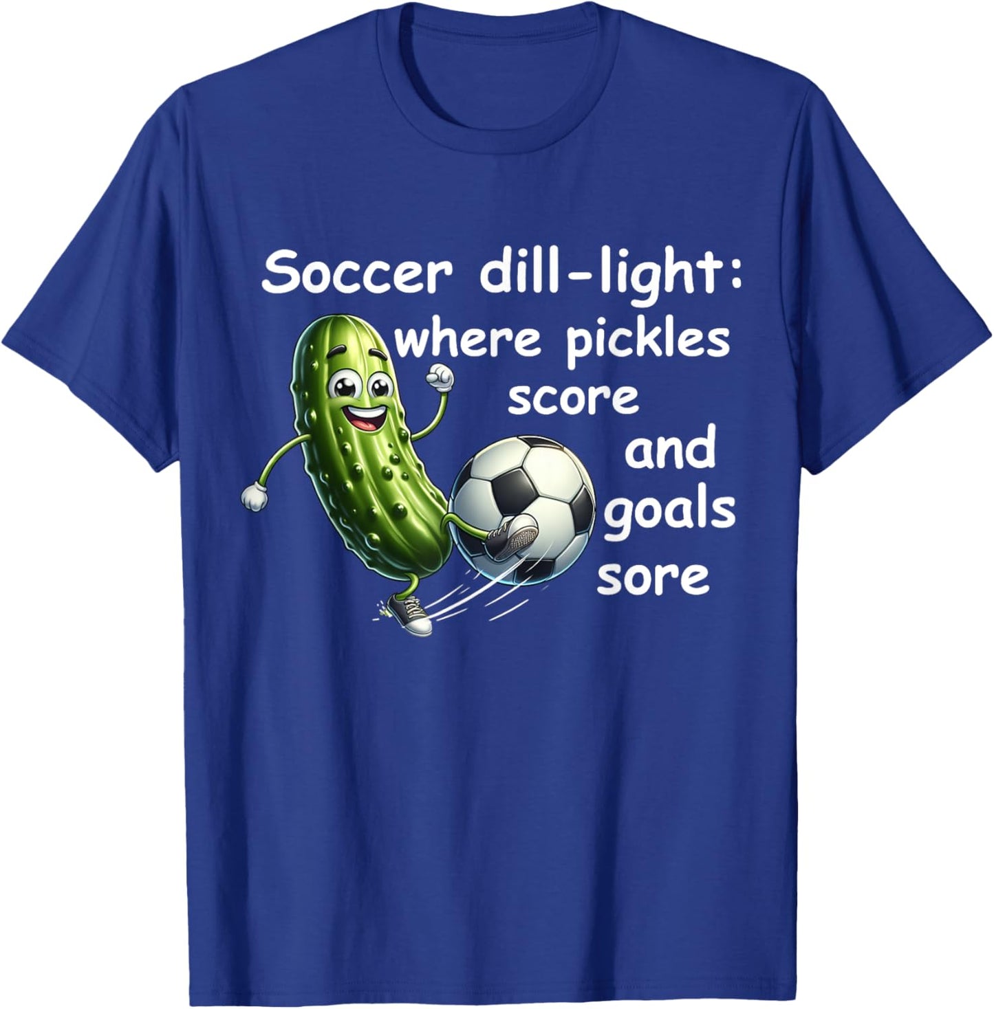 Funny dill pickle playing soccer T-Shirt - T-Shirt | Royal