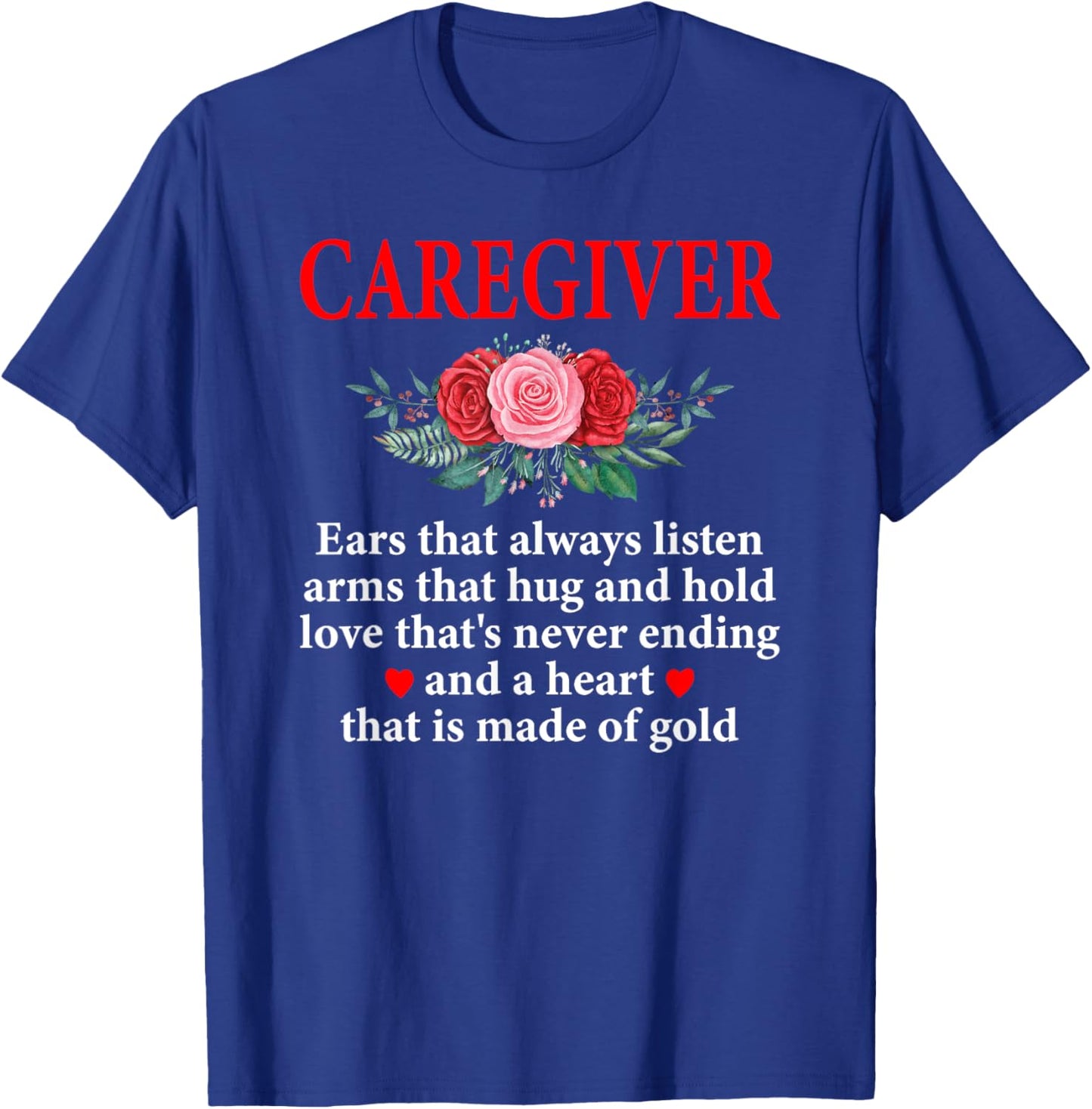 Caregiver Definition Caregiving Nursing Caretaker Nurse , Small, Black T-Shirt - T-Shirt | Royal
