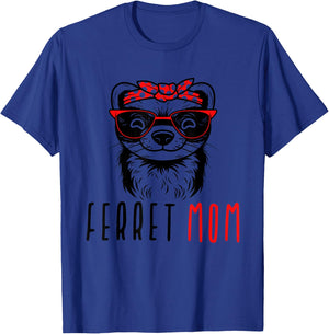 Ferret Mom Funny Animal Lover Weasel Women Mother Mama Gifts T-Shirt - T-Shirt | Royal