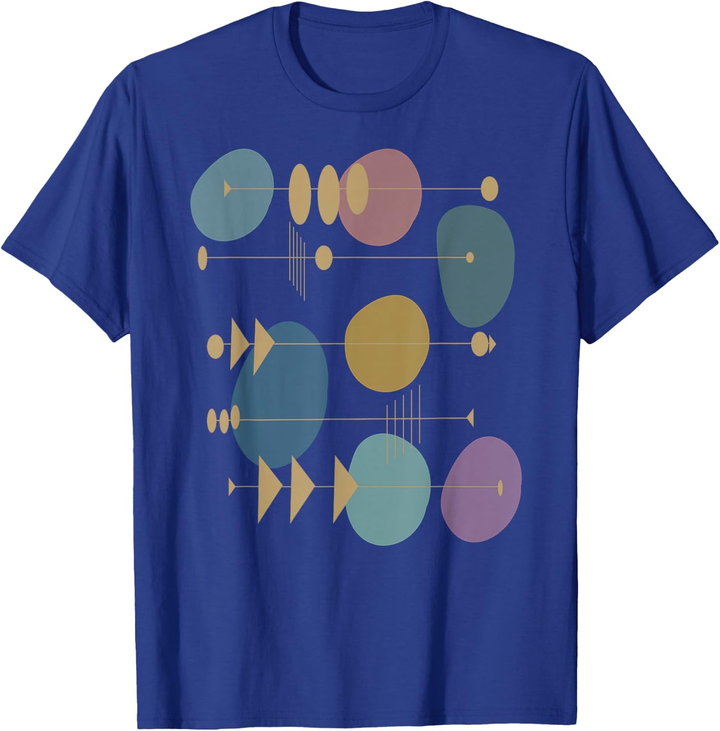 Mid Century Modern Abstract Atomic Art Artsy Artistic Swank T-Shirt - T-Shirt | Royal