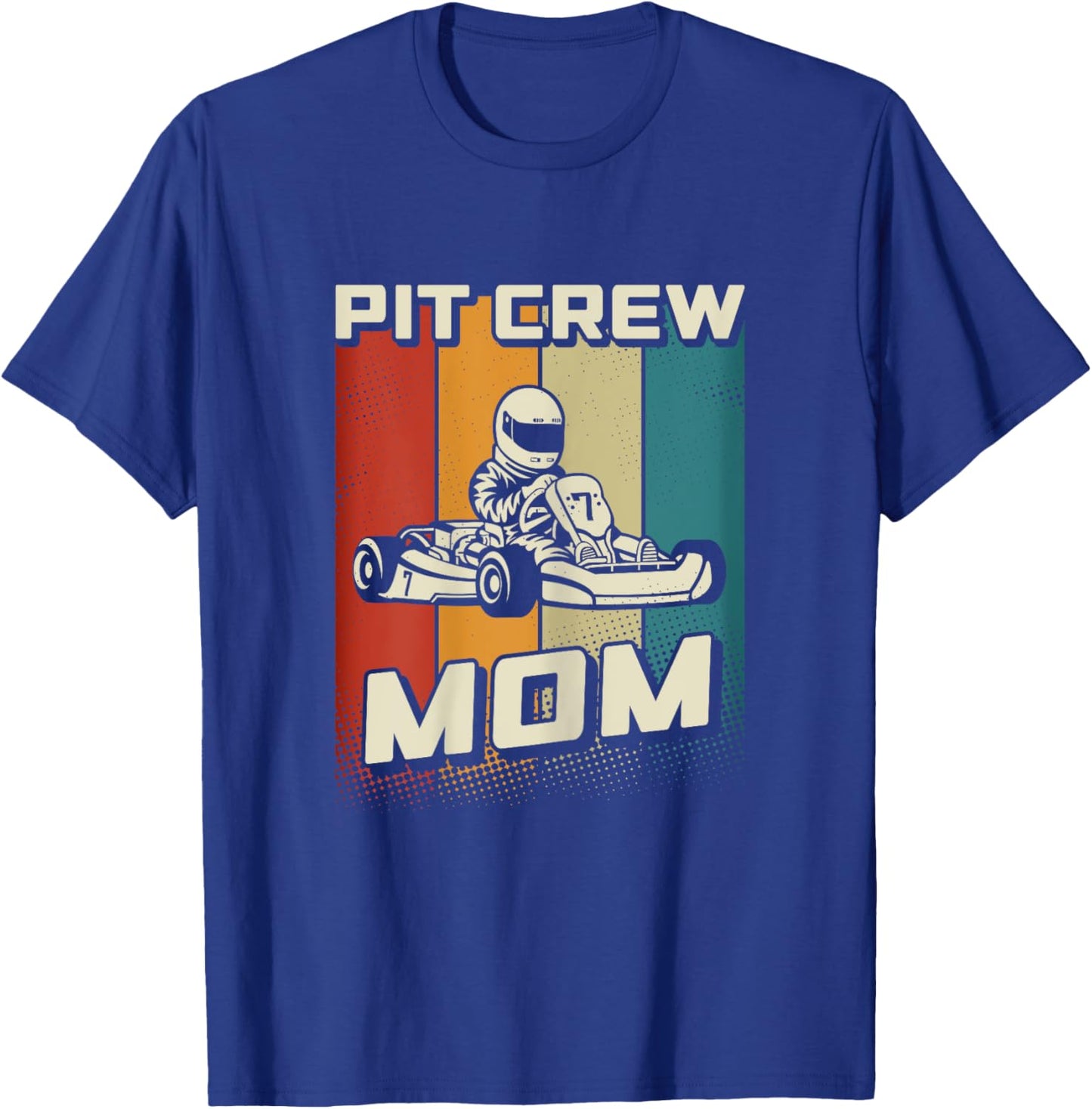 Pit Crew Mom Karting Birthday Party Racing Go Kart Mom T-Shirt - T-Shirt | Royal