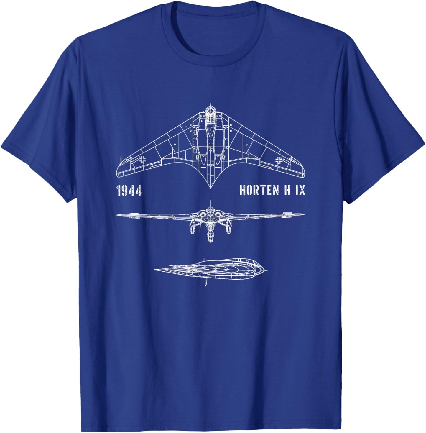 HO-229 Horten H IX Only Wing Aircraft Jet Aircraft T-Shirt - T-Shirt | Royal